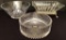 Large Glass Bowl On Silver Stand; Mikasa Diamond Fire Salad Bowl; Large Cry