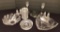 2 Glass Bowls; 4 Salt & Pepper Shakers; Crystal Biscuit Jar; Pair Crystal C