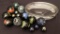 Estate Lot - Glass Dish, Marble Spheres