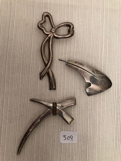 3 Vintage Sterling Brooches