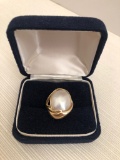 14kt Gold & Pearl Ladies Ring - .38 Ozt