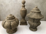 3 Cast Finials - Recupe Volcanic Ash, Tallest Is 19
