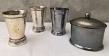 3 Mint Julep-Type Cups; Heavy Covered Box