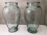 Pair Italy Glass Vases - 18½