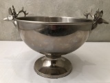 Double Stag Silver Bowl - 13½