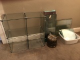 Glass Cube Organizers W/ Misc. Glass Shelving & Components