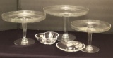 Set Of 3 Plateaus & Crystal Dishes