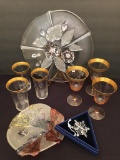 Large Art Glass Platter & Bowl; 6 Misc. Glassware Pieces; Swarovski 2012 Or