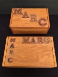 2 Wooden Hinged Boxes - Marc