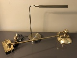 Brass Swing-Arm Lamp; 3-way LED Arm Lamp