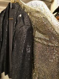 3 Vintage Men's Medium Sequined Jackets - Black, Silver & Gold - Internatio
