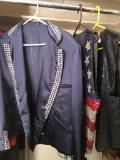 Men's Rhinestone Short Jacket; 2 Fancy Vests