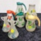 7 Satin Glass Hand Painted Kitchen Items