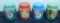 4 Ransburg Hand Painted Pantry Jars - As Found