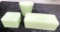 3 Covered Jadeite Refrigerator Boxes - As Found