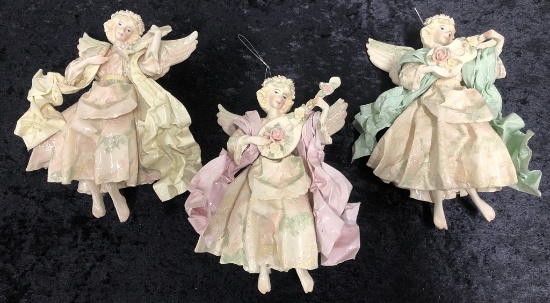 3 Hand Painted Angels