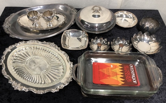 12 Misc. Silverplated Serving Pieces
