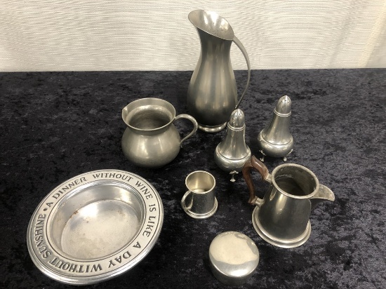 8 Misc. Pewter Pieces
