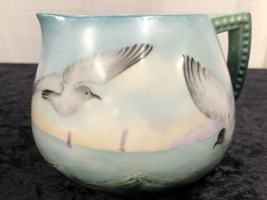 Very Nice Pitcher - Limoges France, Sea Gulls & Seascape