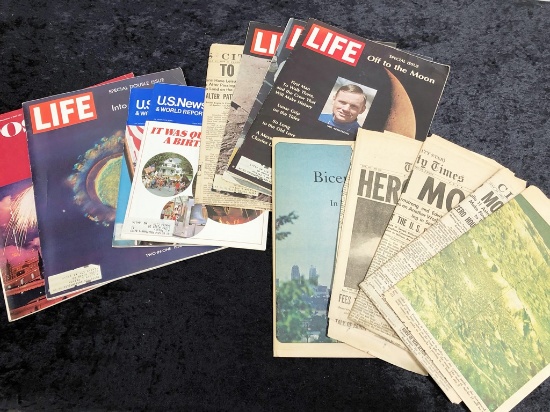 Misc. Ephemera - Life Magazines, Moon Landing Newspapers Etc.