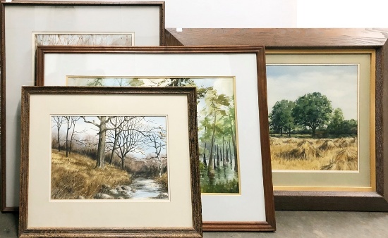 James R. Smith, Watercolor, Woodland Scenic, In Frame W/ Glass - 21½"x27½";