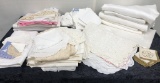Large Lot Antique Linens - Tablecloths, Napkins Etc.