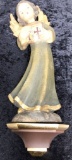 Hand Carved German Angel W/ Shelf - 19