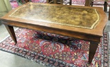 Leather-Top 1940s Mahogany Coffee Table -39