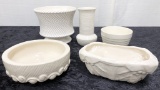 5 Pieces White McCoy Pottery