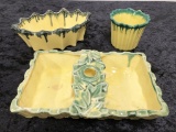 3 Pieces Yellow & Green McCoy Pottery