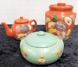 Ransburg - Cookie Jar, Teapot, Covered Casserole - As Found