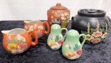 Ransburg - Bean Pot, Cookie Jar, 2 Pitchers, Pair Salt & Pepper Shakers - A