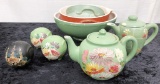 Ransburg - 3 Bowls, 2 Teapots, 3 Shakers - As Found