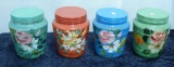 4 Ransburg Hand Painted Pantry Jars - As Found