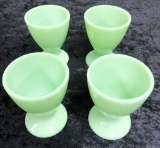 4 McKee Jadeite Goblets