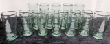 18 Etched Hand Blown Tumblers