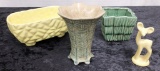 McCoy Pot; Little Deer Figure; Pottery Vase; Pottery Planter