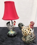 Vintage Iron Chicken Luminaire; Vintage Chicken Lamp