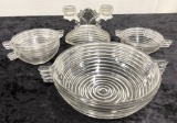 Manhattan Glass - Duet Candleholder, Handled Bowl - 7½