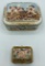 2 Old Capodimonte Hinged Trinket Boxes W/ Raised Cherub Relief Trim - 2¼