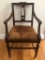 Mahogany Arm Chair W/ Decorative Swag Design - Arm Has Been Repaired, 36½
