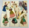 12 Vintage 1930s Fashion Postcards - Hand Embroidered, Never Used, Nell Don