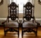 Pair Heavily Carved French Arm Chairs - Backs Have Old Repairs, One Seat Ne