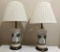 Pair Old Apothecary Jars Turned Into Lamps - 22½