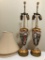 Pair Vintage Capodimonte Lamps W/ Gold Gilt Paint - 27