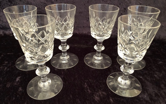 Set Of 6 Small Wine Stems - Signed Hawkes, 5¼"