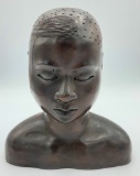 African Carved Wooden Bust - Man, 8