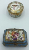 French Covered Trinket Box W/ Floral Design - 2½
