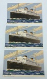 3 Cunard Britannic Postcards