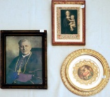3 Vintage Religious Print - Pope, 8¾